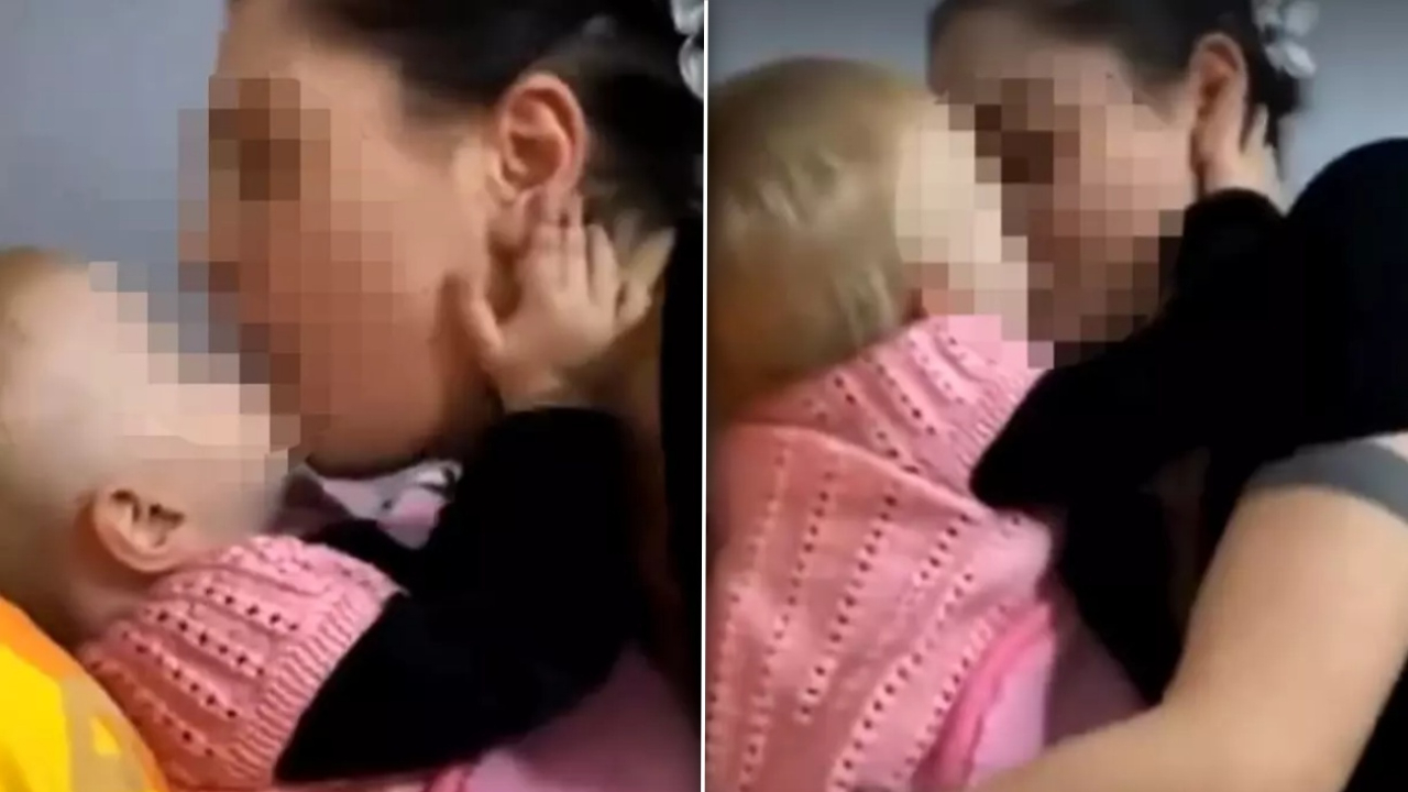 Böyle sevgi olur mu! Bebeği dudağından öpüp videoya aldı! Tepkiler çığ gibi...