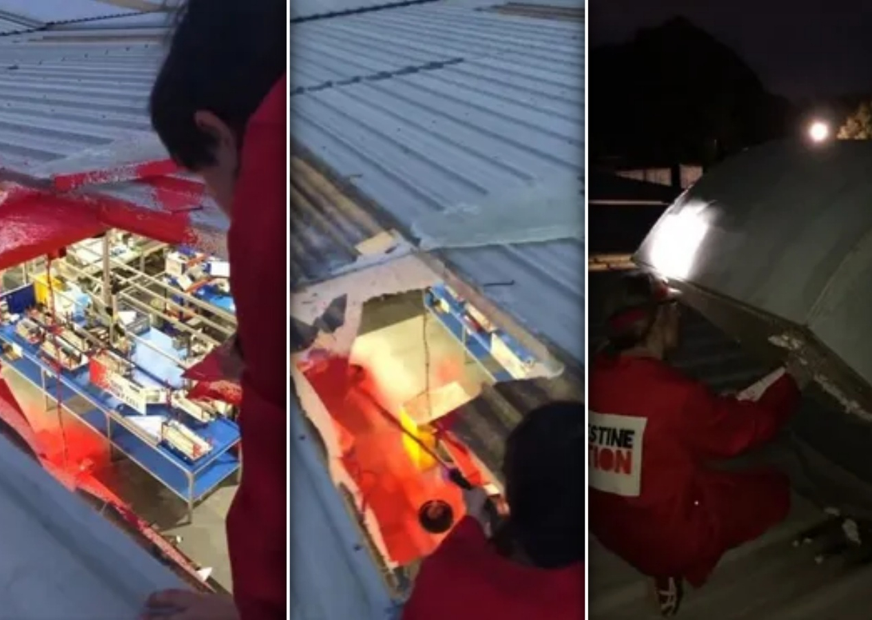 İngiltere'de İsrail'e askeri malzeme satan şirkete kırmızı boyalı protesto! Üretim durduruldu...