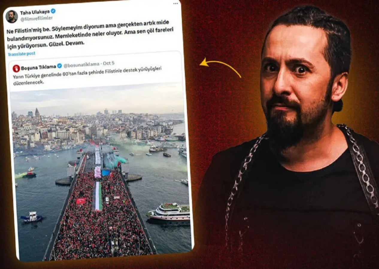 Filistinlilere 'çöl fareleri' demişti: Oyuncu Taha Ulukaya, topu sığınmacılara attı, kendini kurtarmaya çalıştı!