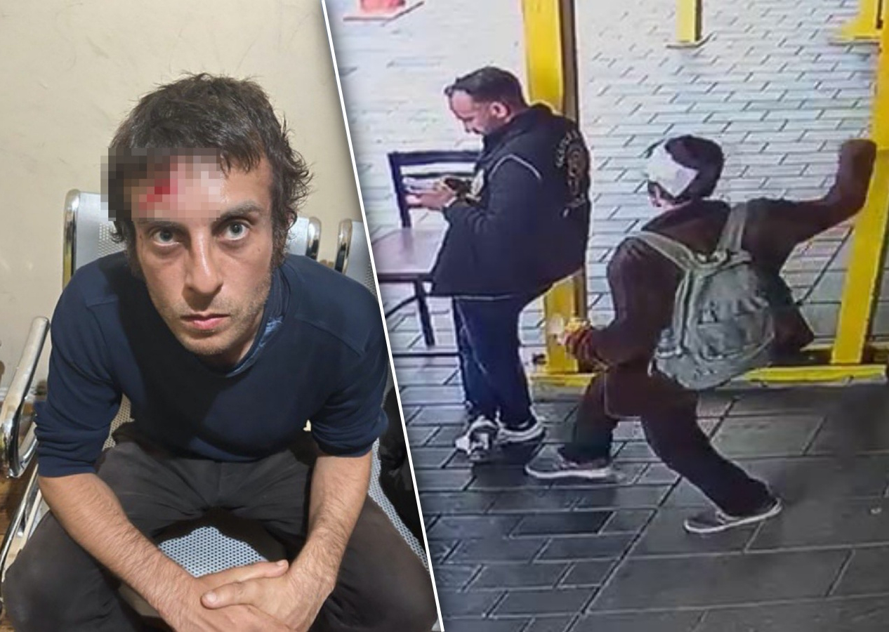 İstiklal Caddesi'nde polise bıçakla saldıran şahsın tehdit görüntüleri ortaya çıktı!