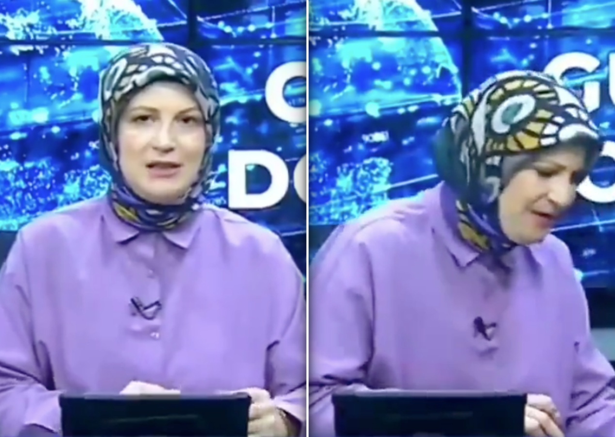 Malatya'daki 5.9'luk depreme canlı yayında yakalandı! Korkuyla masanın altına sığındı...