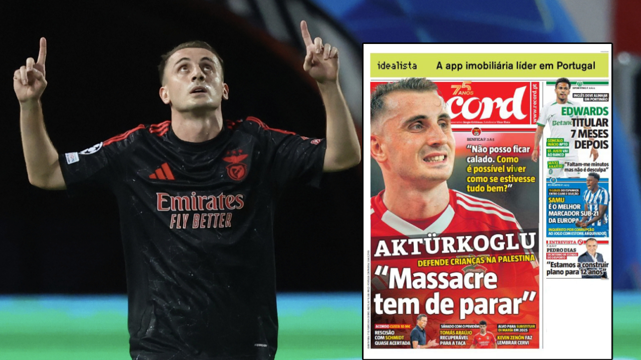 Dünya Kerem Aktürkoğlu'nun Filistin paylaşımını konuşuyor, herkes susarken o isyan etti, Portekiz gazetesi "Artık yeter" paylaşımını manşet yaptı