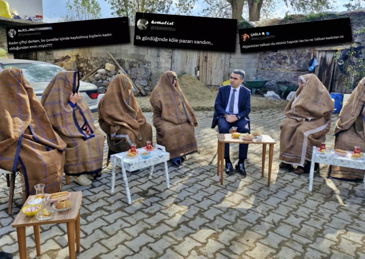 Erzurum Valiliği'nin Dünya Kadın Çiftçiler Günü paylaşımına nefret kustular! Ehram giyen kadınlara büyük saygısızlık!