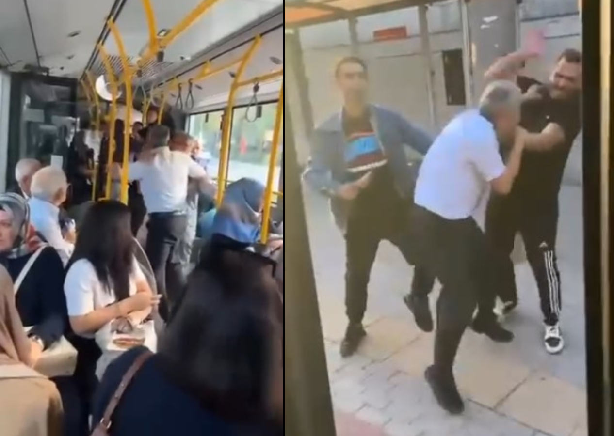Bursa'da bir otobüste "durağı geçtik" kavgası; sürücü ile yolcu araçtan inip birbirine girdi