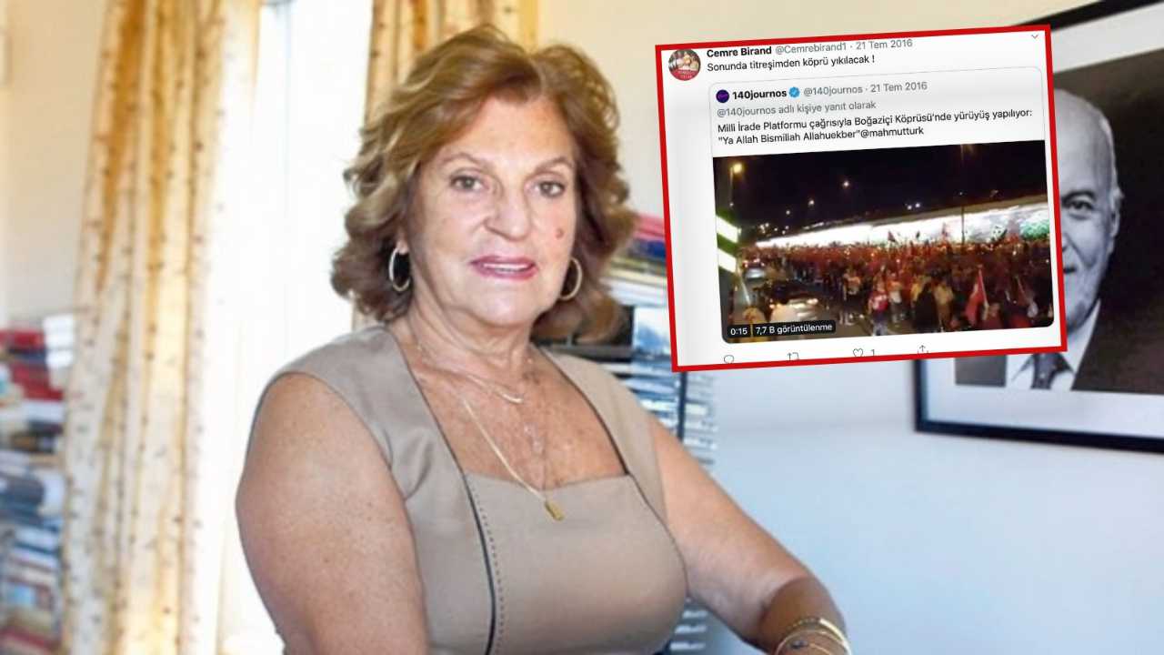 X'te hesabı engellenen Cemre Birand FETÖ övücü paylaşımlarını ne çabuk unuttu!