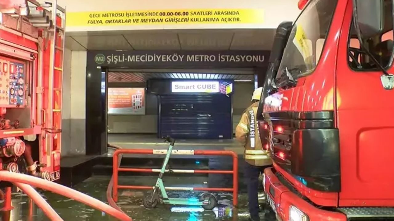 Mecidiyeköy metro istasyonunda yangın paniği!