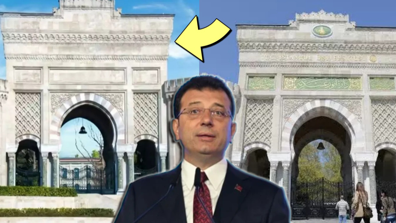 İBB'den akılalmaz sansür! İstanbul Üniversitesi’nin tarihi kapısındaki ayet ve tuğradan rahatsız oldular...