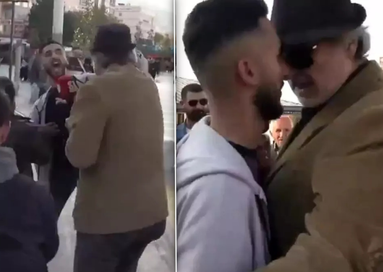 Sokak röportajında çöp kavgası! Gözü dönen muhabir tekme tokat kavga etti...