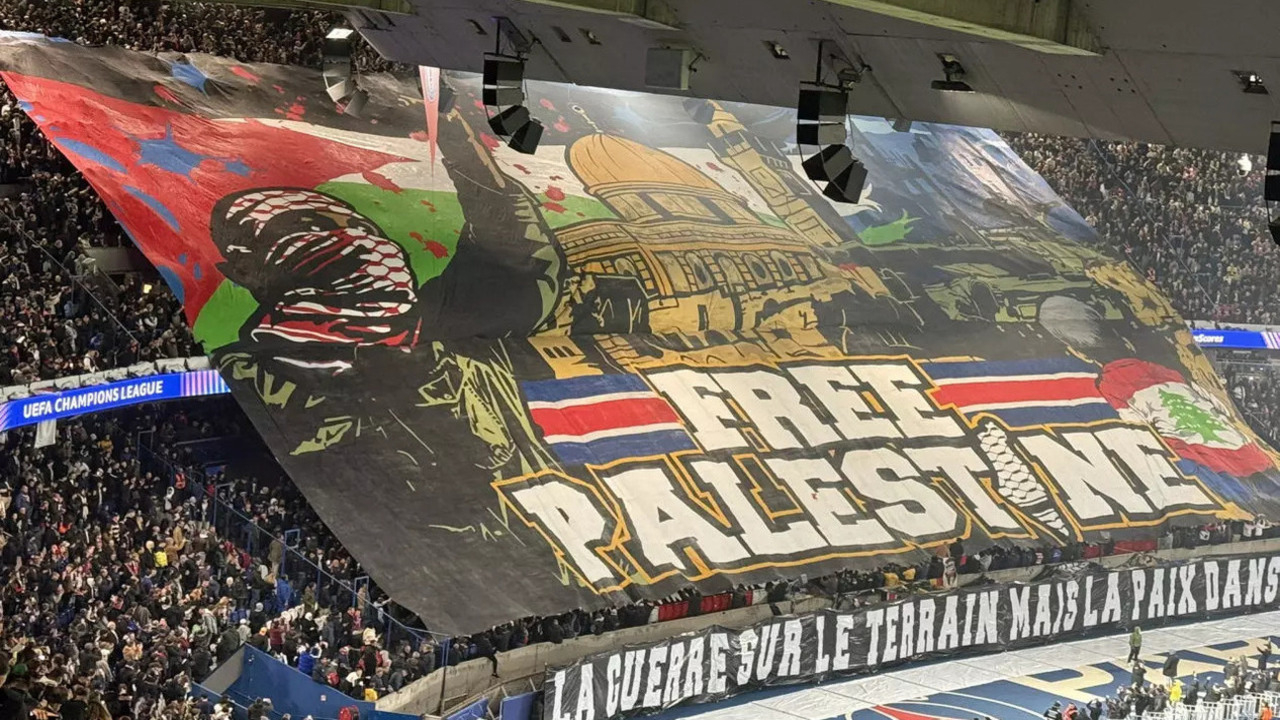 Böylesi görülmedi: UEFA Şampiyonlar Ligi'nde İsrail'i kızdıracak pankart!