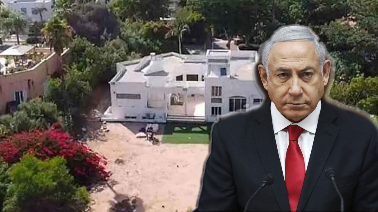 Netanyahu'nun evi yine hedefte! Konutunun bahçesine iki işaret fişeği düştü!