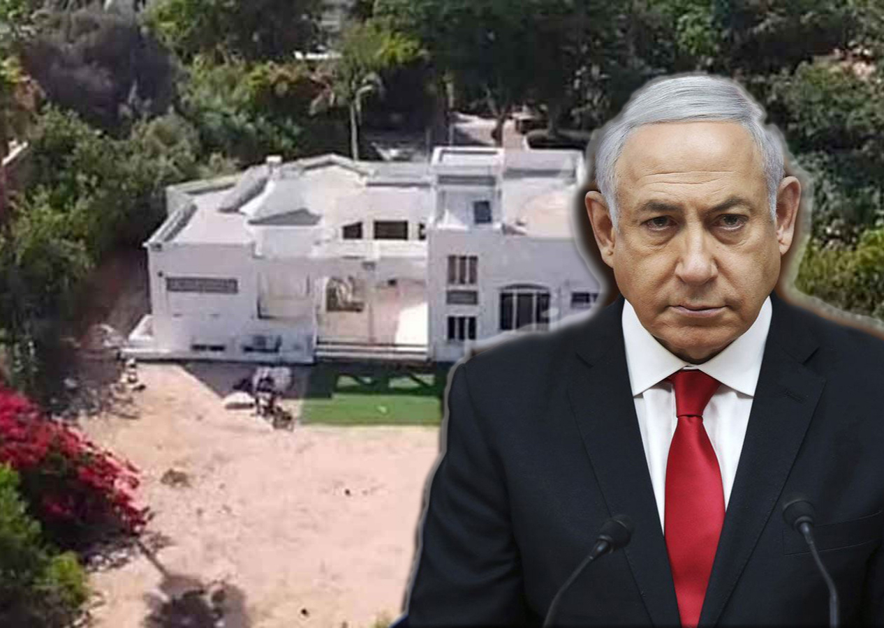 Netanyahu'nun evi yine hedefte! Konutunun bahçesine iki işaret fişeği düştü!
