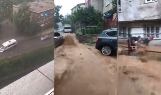 Sarıyer'de yollar dereye döndü/Video...
