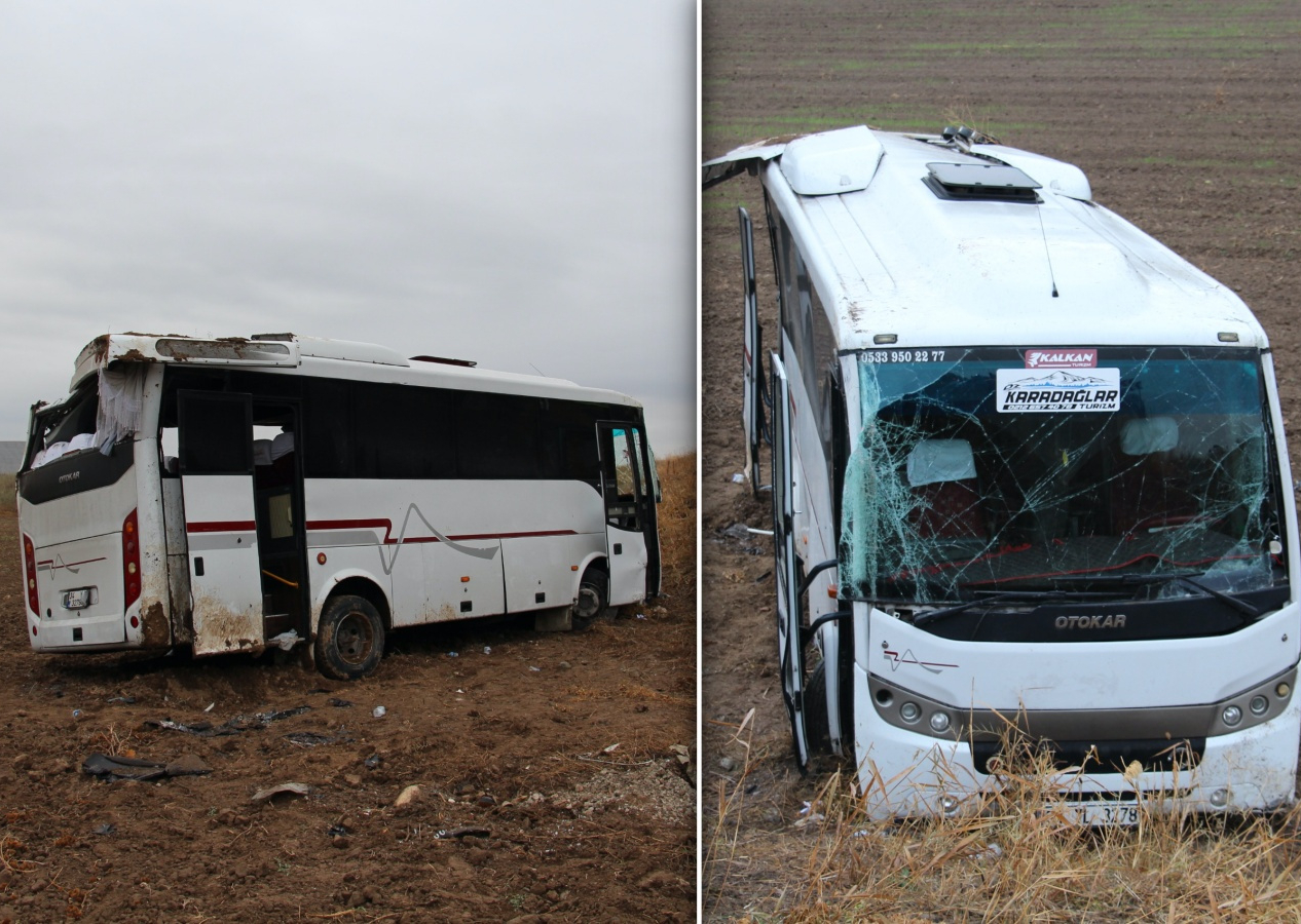 Çankırı'da feci kaza: Cenazeye gidenleri taşıyan midibüs şarampole devrildi! 29 yaralı var...