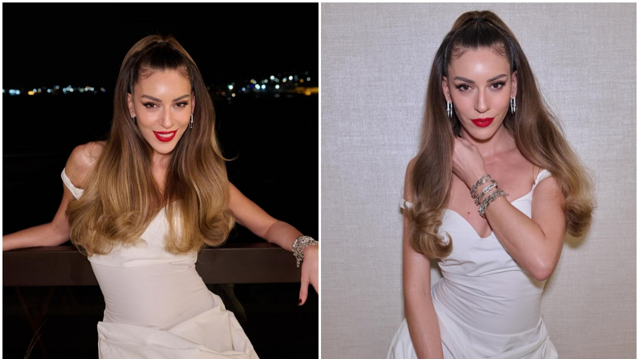 Sinem Kobal, tarzıyla yine büyüledi! Süper mini elbisesiyle geceye damga vurdu