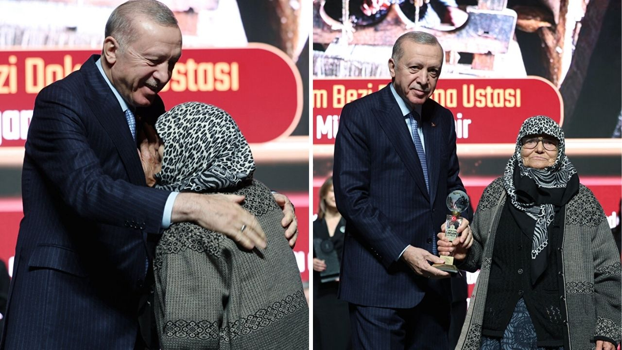 25 isme Yaşayan İnsan Hazineleri Ödül töreninde Cumhurbaşkanı Erdoğan'a duygulandıran sözler: "Allah seni bize hediye verdi"