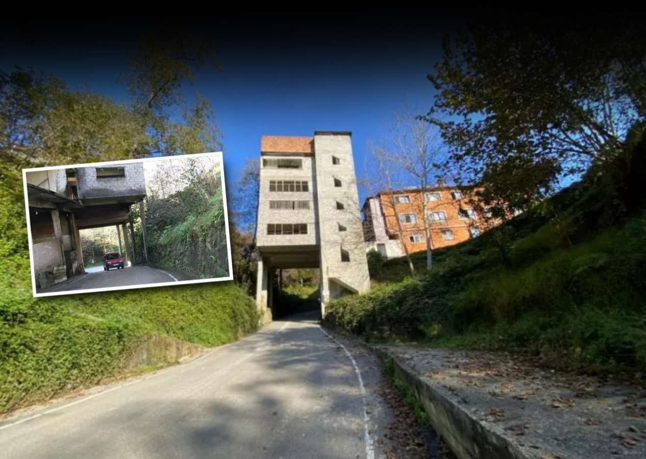 Trabzon'daki bu yolu görenler hayrete düşüyor! Altından kara yolu geçen bina...
