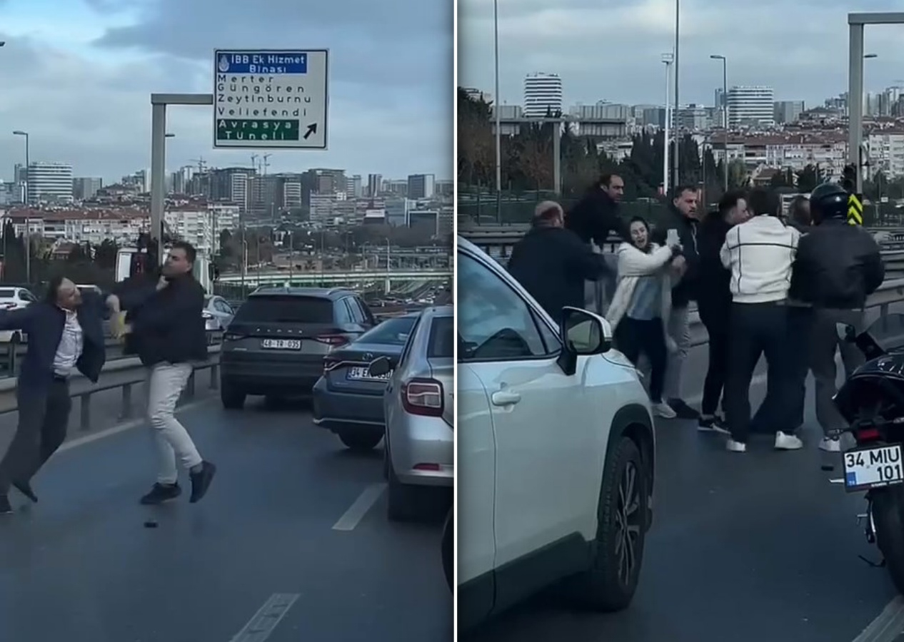 Bakırköy'de maganda terörü! Yolu kesip tekmeli yumruklu kavga ettiler...