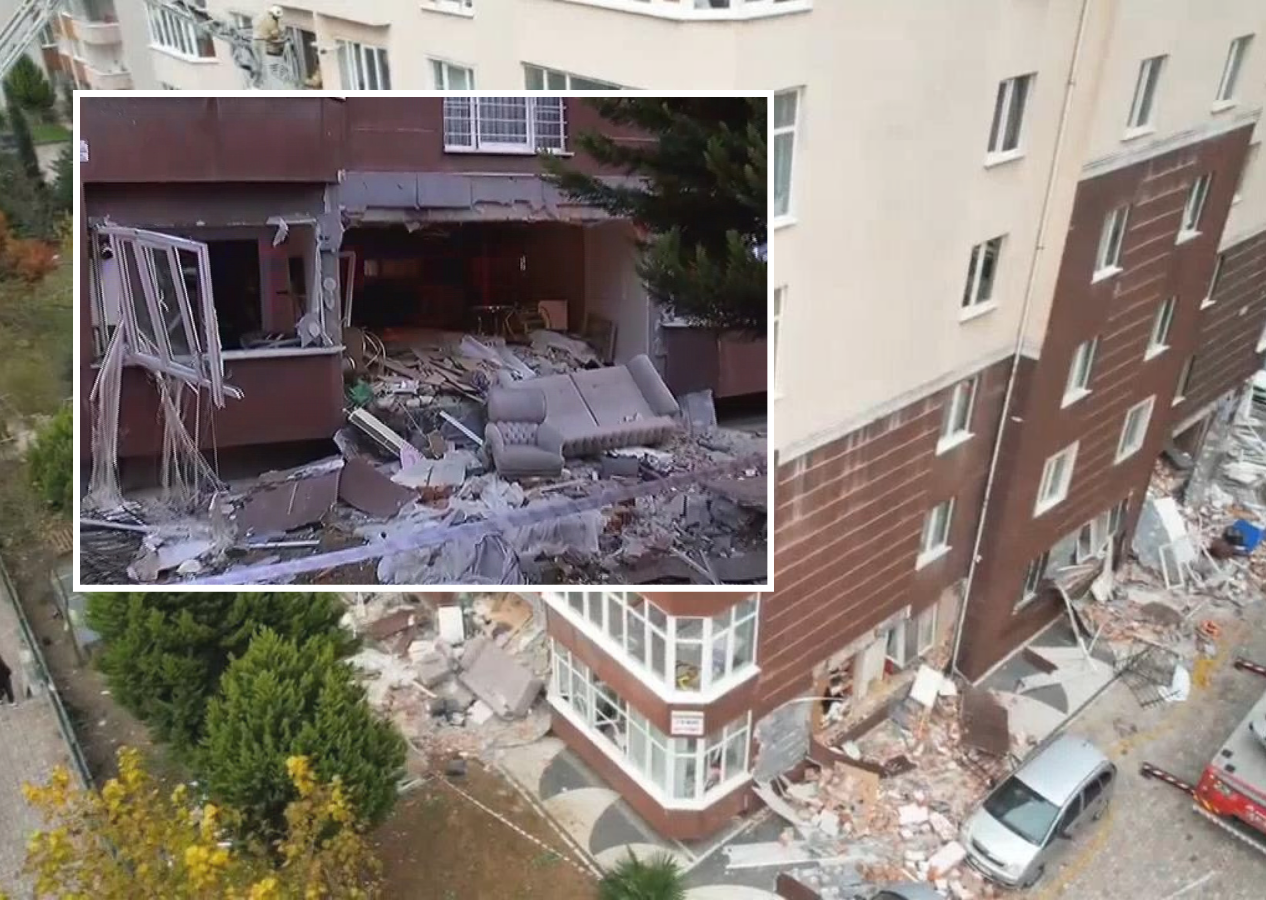 İstanbul'da 14 katlı binada patlama! 1 kişi öldü, 3 yaralı var... Patlama anı kamerada