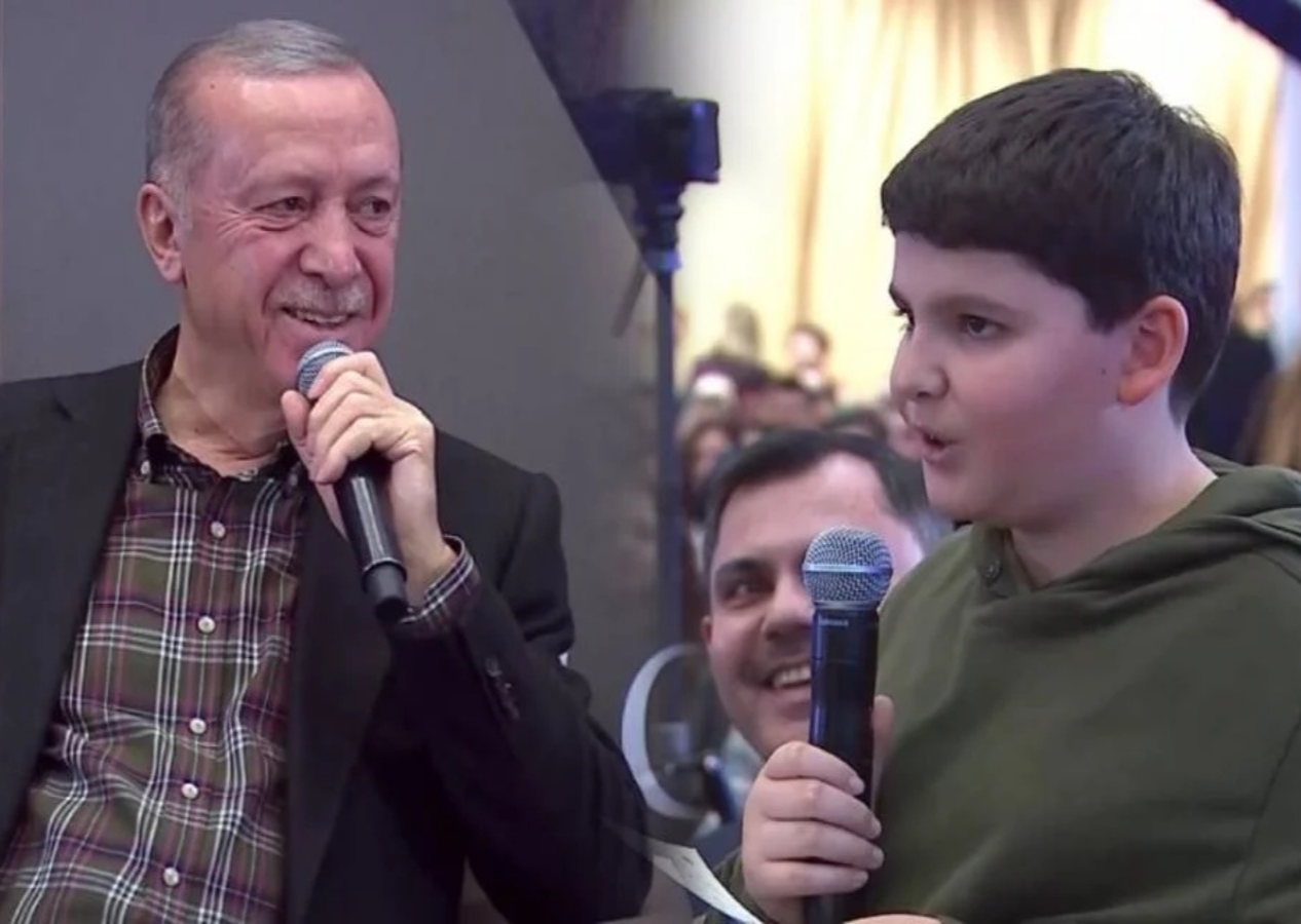 Cumhurbaşkanı Erdoğan ve torunu Ali Tahir'in diyaloğu gülümsetti: Siyasi tecrübe kazanmış oldum