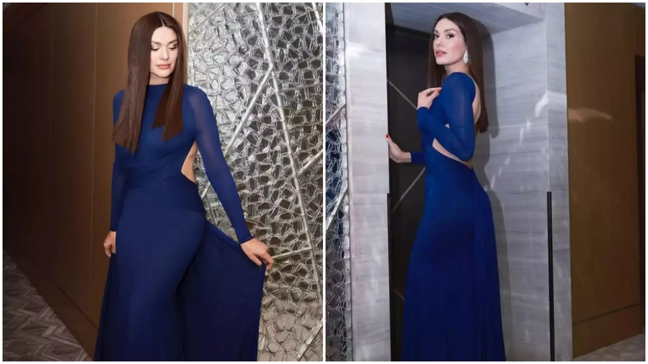20 kilo veren Bergüzar Korel sırt dekolteli elbisesiyle büyüledi!