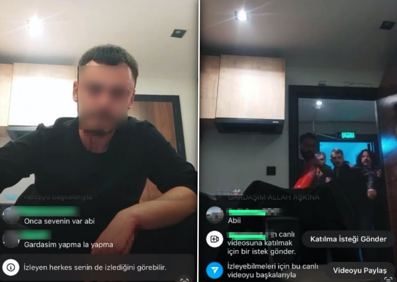 Canlı yayında kendine zarar verdi! Polis kapıyı kırarak yayını bastı...