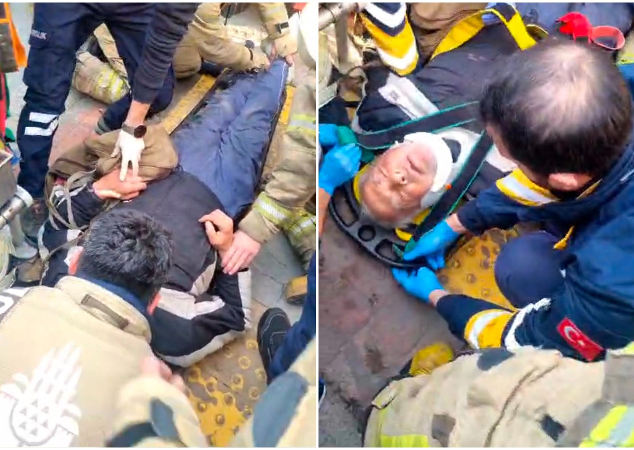 Beyoğlu'nda 79 yaşındaki adam tramvayın altında kaldı! Kurtarma anları kamerada