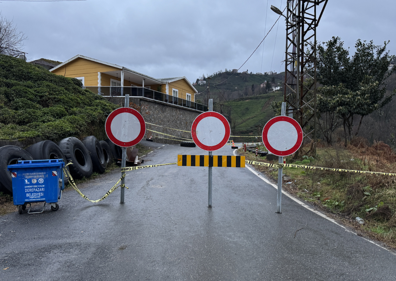 Rize'de yağışın ardından heyelan oluştu!