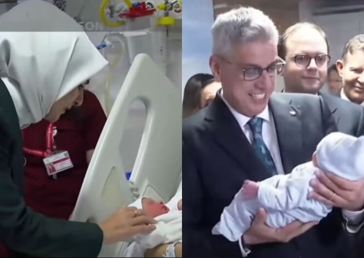 Yeni yılın ilk bebeklerine sürpriz ziyaret: Aile ve Sosyal Hizmetler Bakanı Mahinur Özdemir Göktaş ve Sağlık Bakanı Kemal Memişoğlu altın taktı!