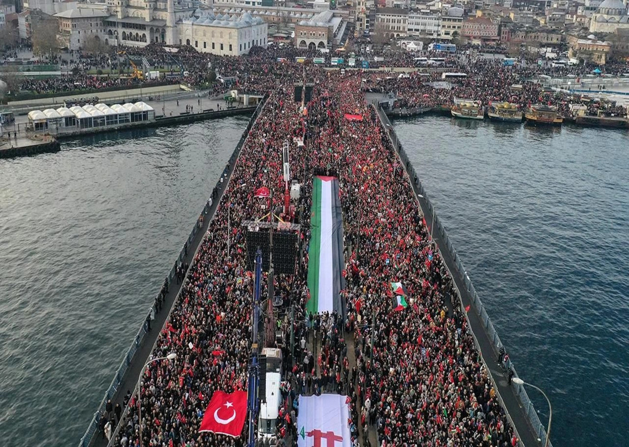 Galata Köprüsü'nde tarihi Gazze mitingi: İşte alana giriş ve ulaşım detayları...