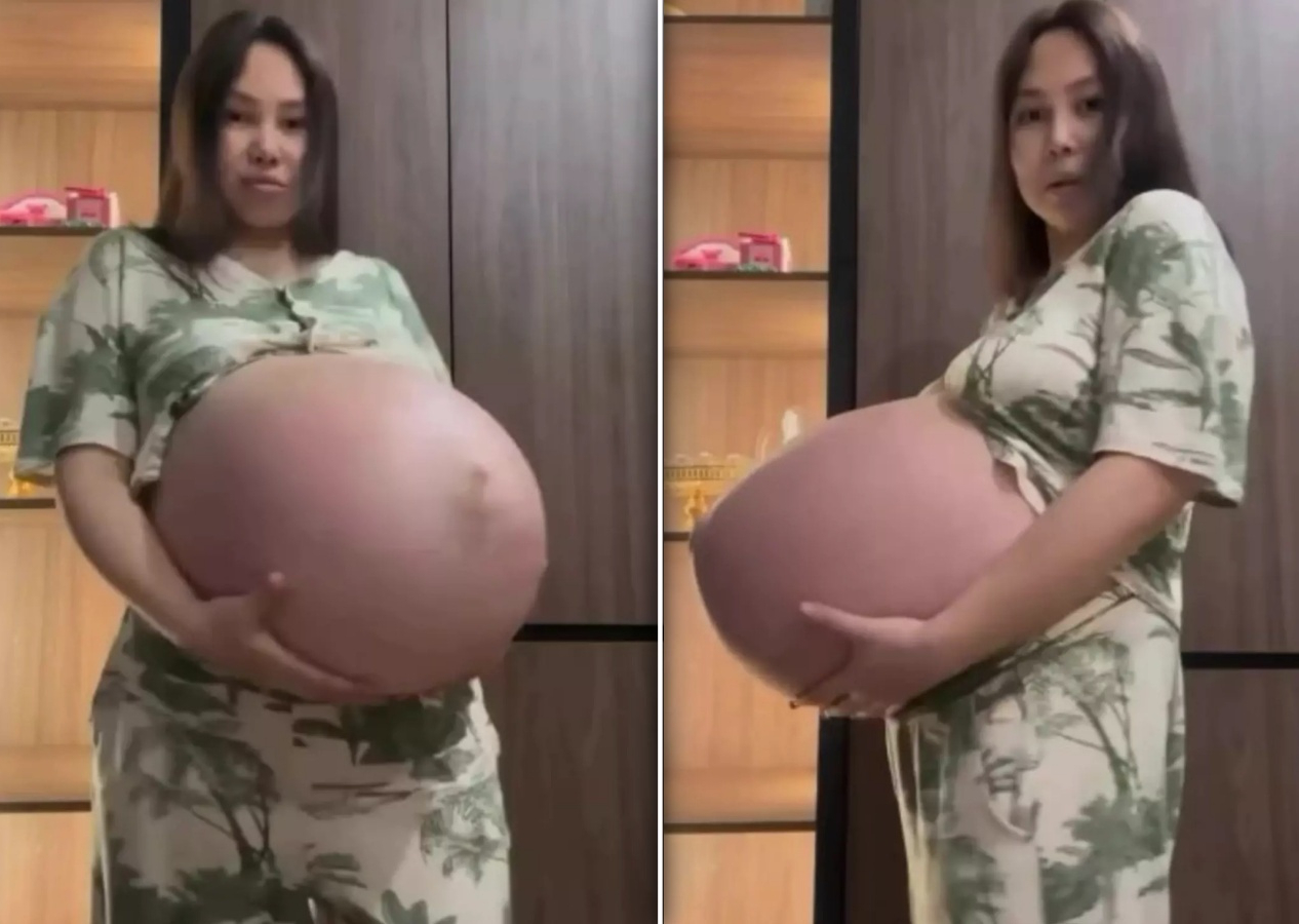 Göbeğini gösterince viral oldu! Elleriyle tutmak zorunda kaldı! Yorum yağdı...