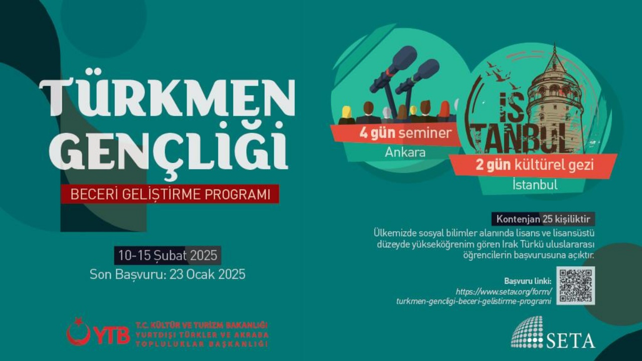 SETA Irak Türkü öğrenciler için ‘Türkmen gençliği beceri geliştirme programı’ başlattı