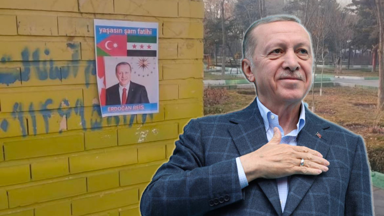 İran'da dikkat çeken görüntü: Cumhurbaşkanı Erdoğan'ın posterleri asıldı! "Şam Fatihi Erdoğan"