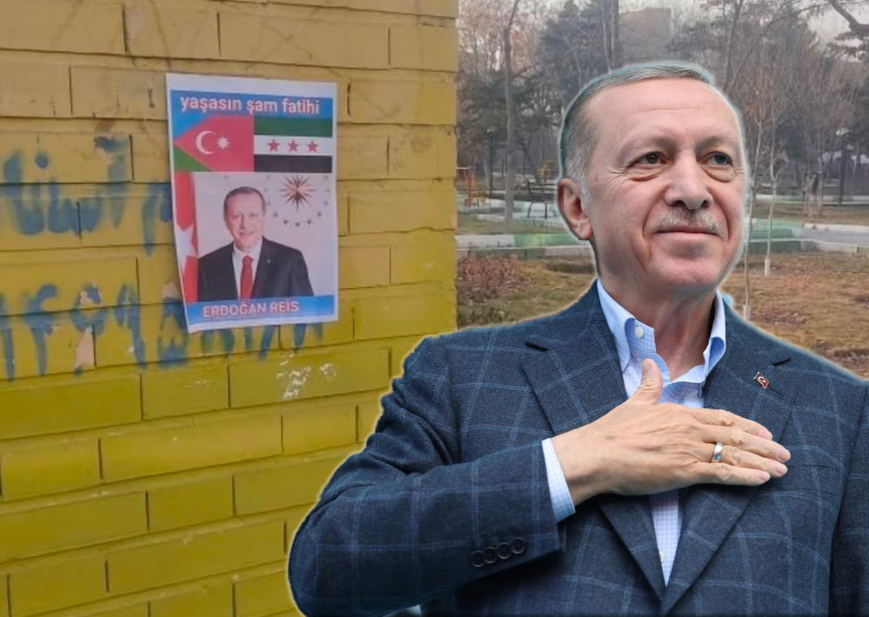 İran'da dikkat çeken görüntü: Cumhurbaşkanı Erdoğan'ın posterleri asıldı! "Şam Fatihi Erdoğan"
