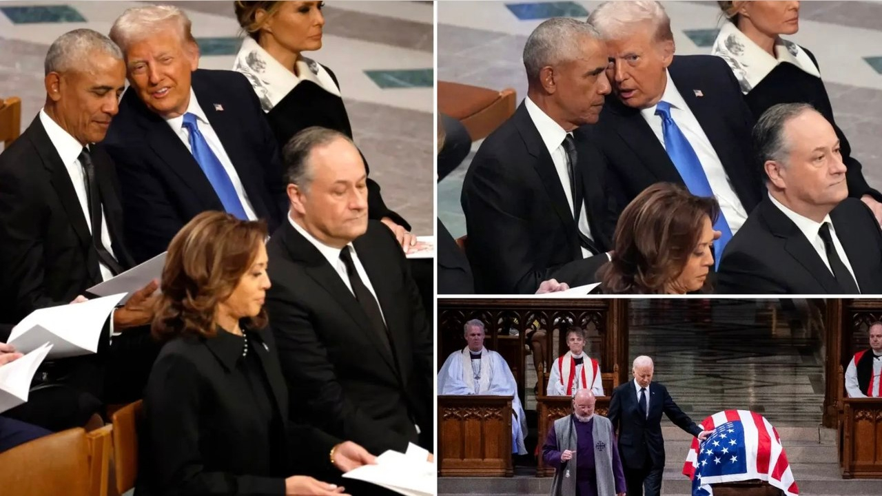 Obama ile Trump birlikte güldü! Kamala Harris sinir küpüne döndü