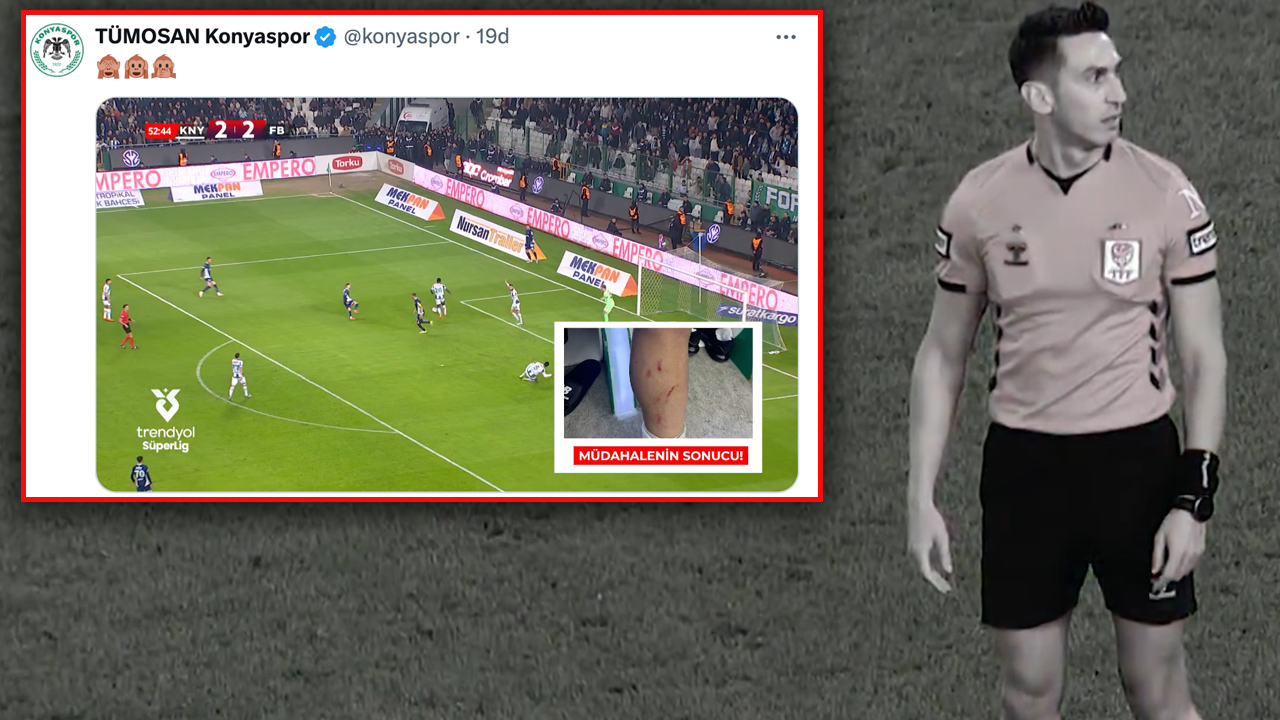 Konyaspor'dan Fenerbahçe maçıyla ilgili şok hakem paylaşımı: 3 maymun...
