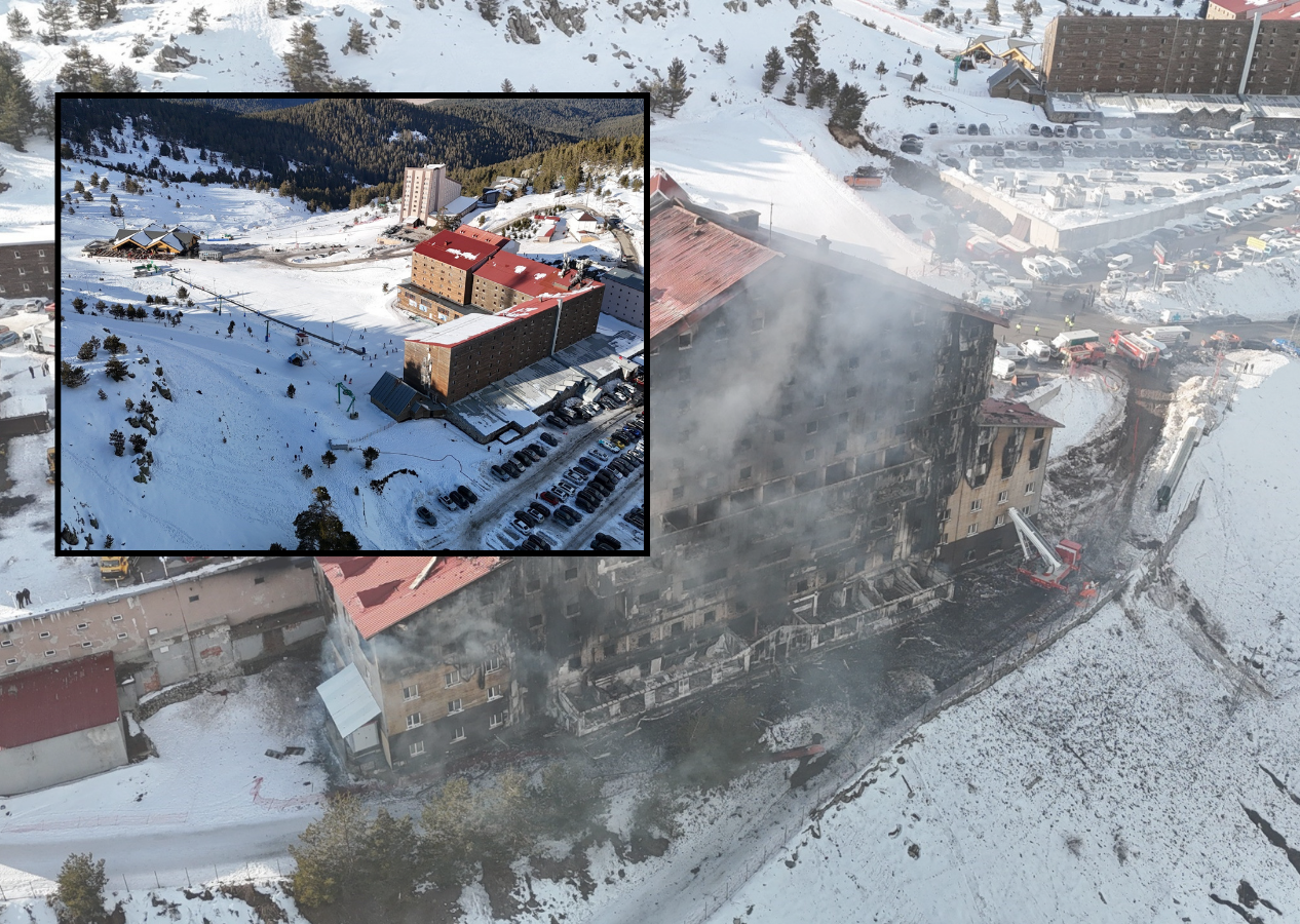'İnsanlık bitti' dedirten görüntü! Bolu'daki yangında 66 kişi ölürken onlar kayak keyfi yapmaya devam etti