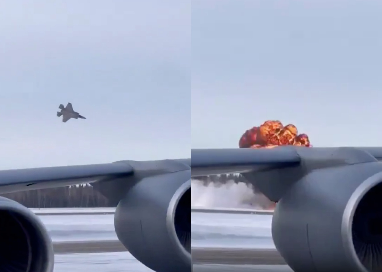 ABD'yi sarsan olay!  F-35 savaş uçağı düştü! İşte hızla yere çakılıp infilak ettiği anlar...