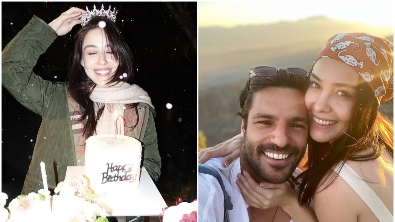 Serkan Çayoğlu'ndan Özge Gürel'e sette sürpriz doğum günü kutlaması! Aşkını böyle haykırdı