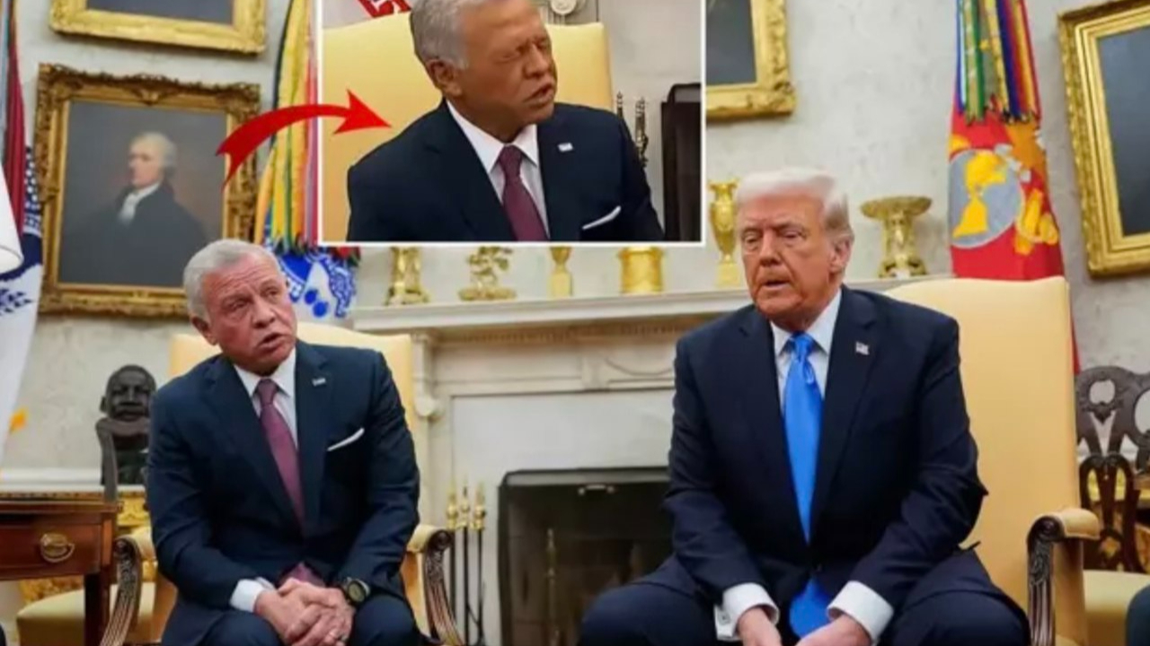 Çok tuhaf şeyler oluyor... İşte Ürdün Kralı Abdullah'ın Trump ile görüşmedeki jest ve mimikleri