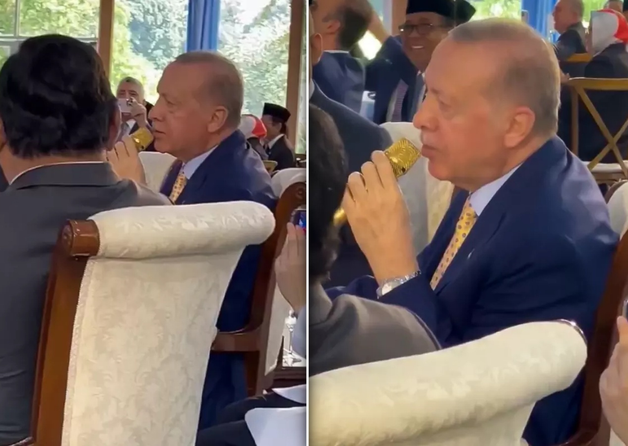 Cumhurbaşkanı Erdoğan, Endonezya'da Mehter Marşı söyledi! İşte o anlar...