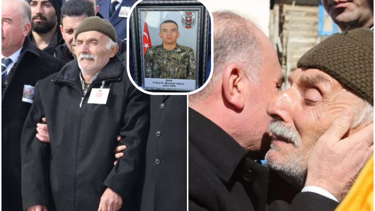 Şehit Mustafa Uslu'nun babası "Asker oğlum vatana helal olsun" diye bağırdı! Vali alnından öptü