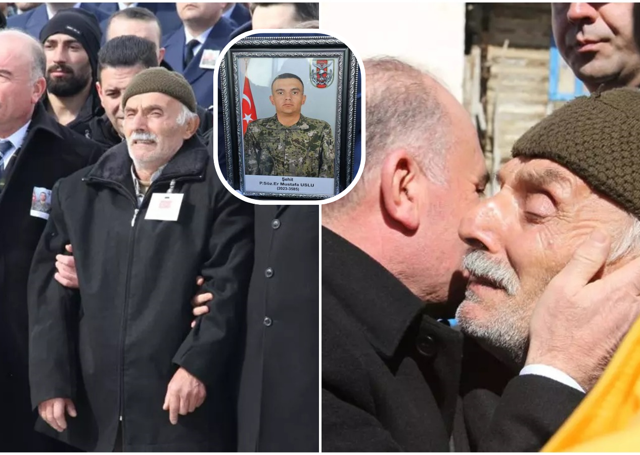 Şehit Mustafa Uslu'nun babası "Asker oğlum vatana helal olsun" diye bağırdı! Vali alnından öptü