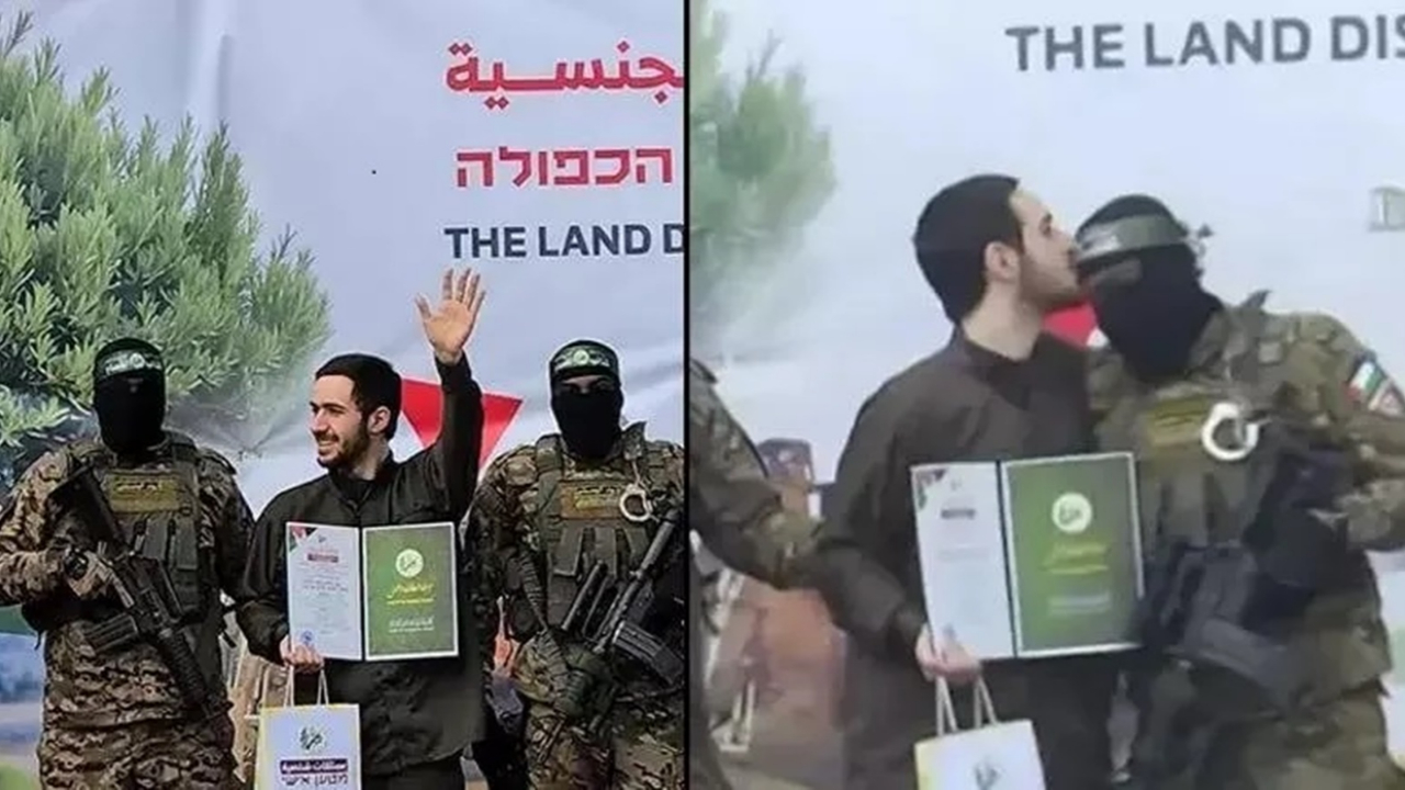 İsrailli esir Kassam askerini alnından öptü!