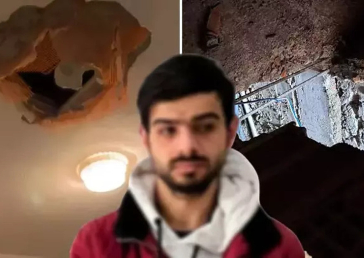 Tavanı delip eve girdi: Anne ile kızına adeta kabusu yaşattı!