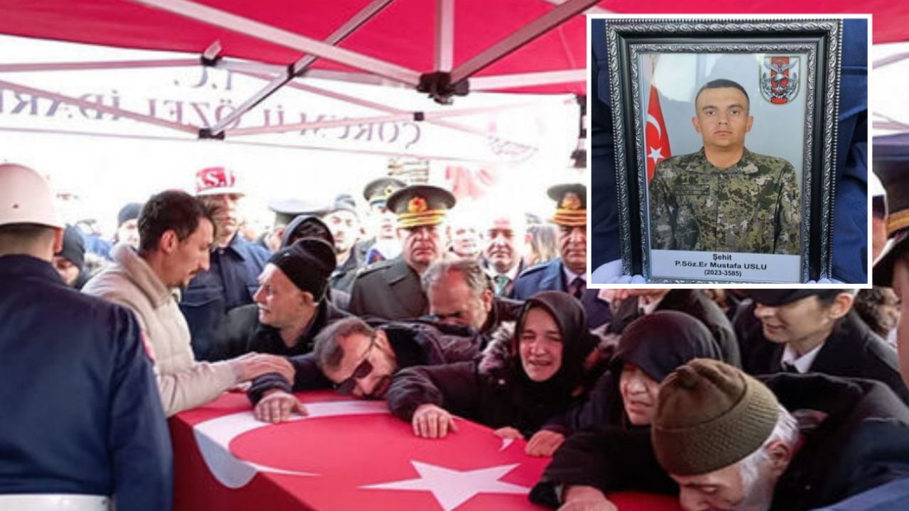 Teröristlerle çıkan çatışmada şehit olmuştu! Pençe-Kilit şehidi Mustafa Uslu, son yolculuğuna uğurlandı! Acılı anne ve babası güçlükle ayakta durabildi