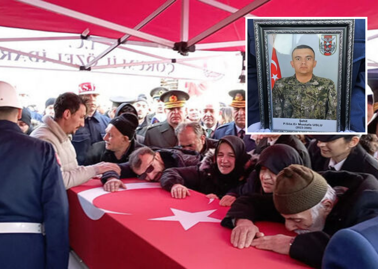 Teröristlerle çıkan çatışmada şehit olmuştu! Pençe-Kilit şehidi Mustafa Uslu, son yolculuğuna uğurlandı! Acılı anne ve babası güçlükle ayakta durabildi