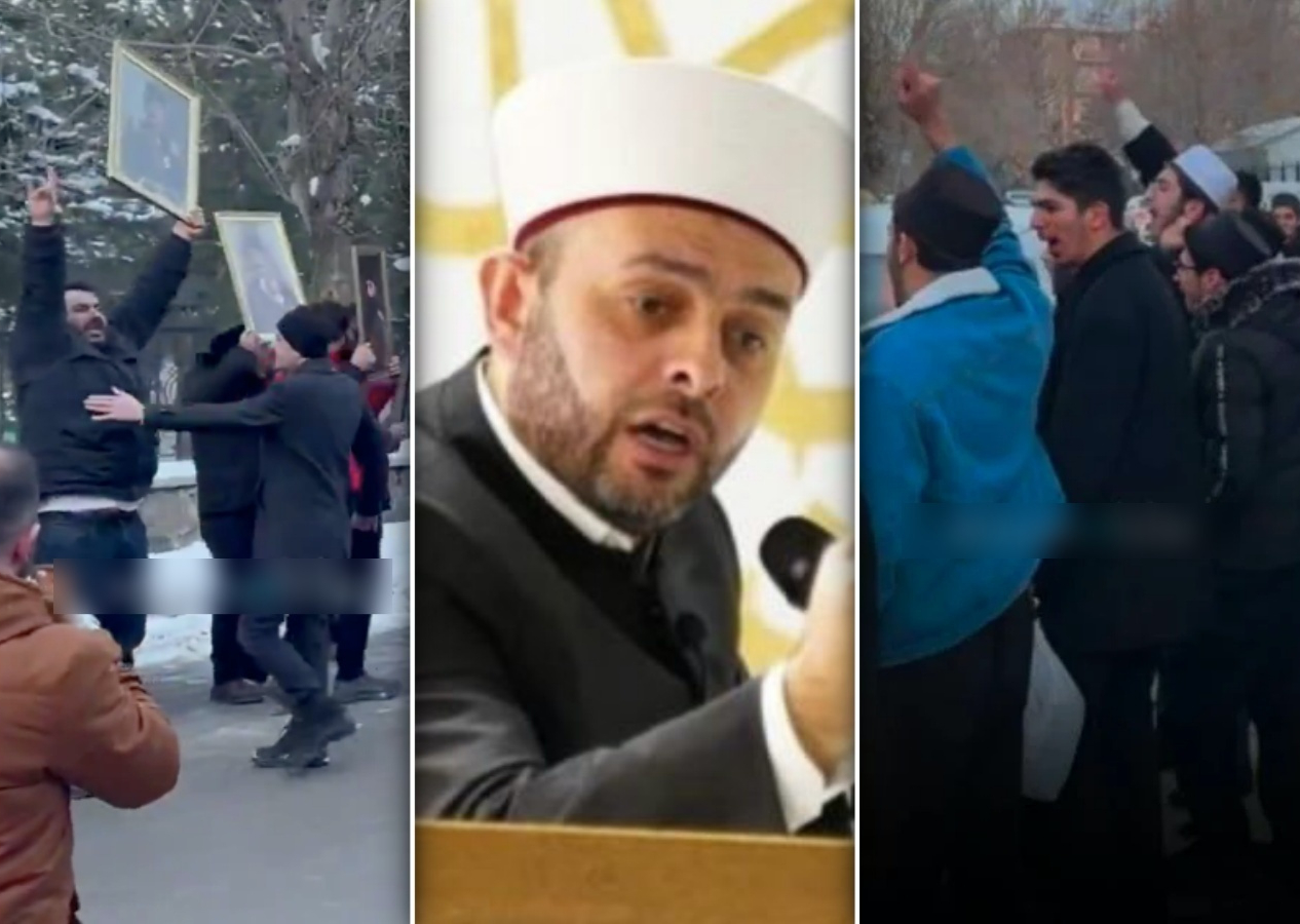 Halil Konakçı'ya Erzurum'da şok: Enver, Cemal ve Talat Paşalı protesto! Olay sonrası Halil Konakçı'dan açıklama geldi!