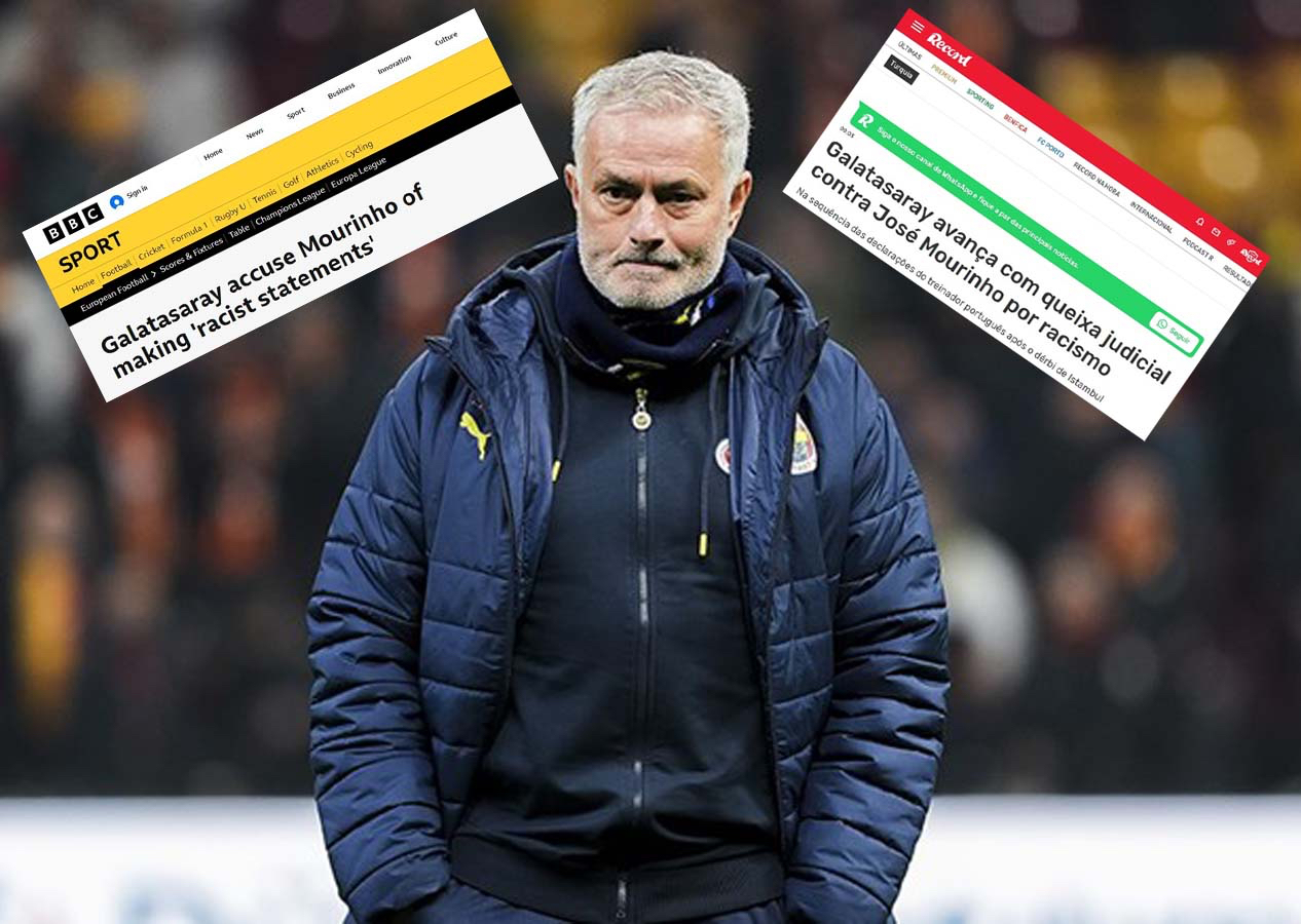 Galatasaray'ın Jose Mourinho'yu ırkçılıkla suçlaması tüm dünyada manşet oldu