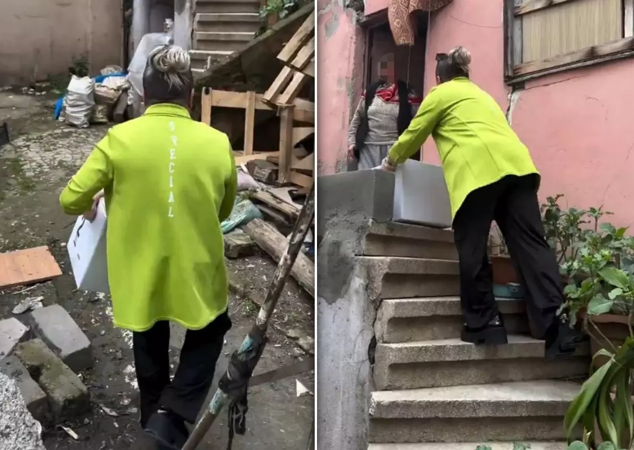 Göstere göstere yardım kolisi dağıtan Murat Övüç'ün videosu tepki çekti! Gösteriş mi yardım mı?