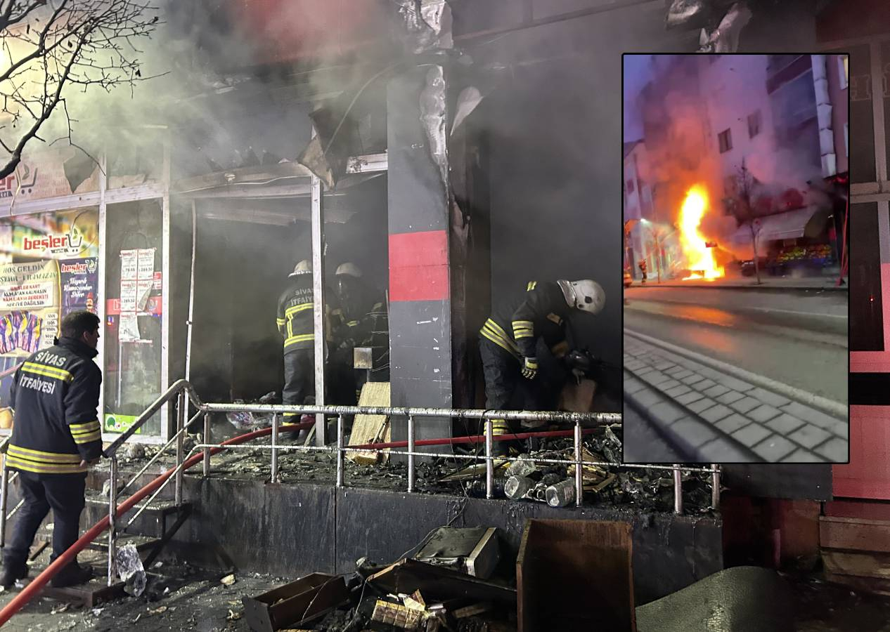 Sivas'ta bir marketler zinciri şubesinde yazar kasa bomba gibi patladı